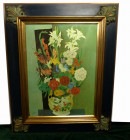 モイズ・キスリング「花瓶の花」立体複製画　12号　豪華額装(ケース付き)【中古】