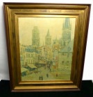 カミーユ・ピサロ / Camille Pissarro ROUEN RUE DE L'EPICERIE 立体複製画 額装 12号/F12【中古】|置物・トイ|インテリア