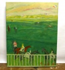 1994年制作  Miyoshi 「競馬」油絵/ 油彩画 F6/6号【中古】