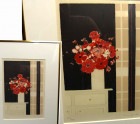 アンドレ ヴィギュド  Andre Vigud 「赤い花」リトグラフ / 版画　(エディション・サインあり)【中古】|置物・トイ|インテリア