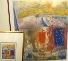 カビル Kabil 「バージニア」銅版画 / エッチング(多彩色)（エディション・サインあり)(現代アート)(額装)【中古】