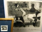 東井邦夫 「島から人へ」銅版画/エッチング（エディション・サインあり)(額装)【中古】