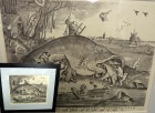 ピーテル・ブリューゲル「大きな魚は小さな魚を食う」版画/額装(ヘイデン彫刻)【中古】|置物・トイ|インテリア