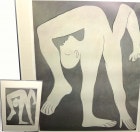 パブロ・ピカソ / Pablo PICASSO「Peddler L'acrobate The Acrobat」 抽象的な人物腕脚ポスター / オフセット印刷 / フランスプリント【中古】