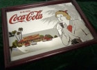 【希少】1960s　 Coca-Cola コカ・コーラ　壁掛けパブミラー / 鏡(ビンテージ)【中古】