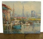作者不明　風景/油絵/ 油彩画 / 板絵/アート(12.7×15.4cm)【中古】【メール便対応可】|置物・トイ|インテリア