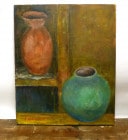 K.TAKAHASHI / 作者不明 /壺  /油彩画　F8/8号サイズ(油絵）【中古】　