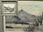 福田義夫 /風景画 / 油彩画 木製額装 3号/F3【中古】