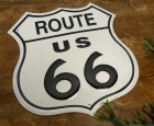 サインボード 看板 ROUTE66 ルート66 エンボス加工 / 壁飾り/ アメリカン雑貨【中古】