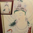 法隆寺壁画観音菩薩頭部　仏画   /  仏教美術 油彩画/ F10/10号【中古】