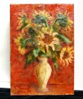 1999年製 作者不明 / 花瓶 / 花/SM 油彩画 / 油彩画【中古】