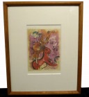 Marc Chagall / マルクシャガール　赤い馬の女曲馬師　ポストカード / 額装【中古】