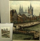 ヨーゼフ・アイデンベルガー / Josef Eidenberger カラーエッチング / 銅版画【中古】|置物・トイ|インテリア