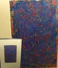 作者不明 / 幾何学柄 / 油彩画 /現代アート(印あり)【中古】