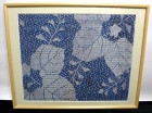 伊勢型紙 切り絵 / 花柄台紙 / 伝統工芸品 /  額装【中古】