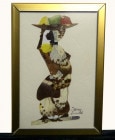 アフリカ バタフライモザイクアート　額装【中古】