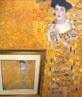グスタフ・クリムト「アデーレ・ブロッホ＝バウアーの肖像」アートポスター 金色装飾付き額装【中古】