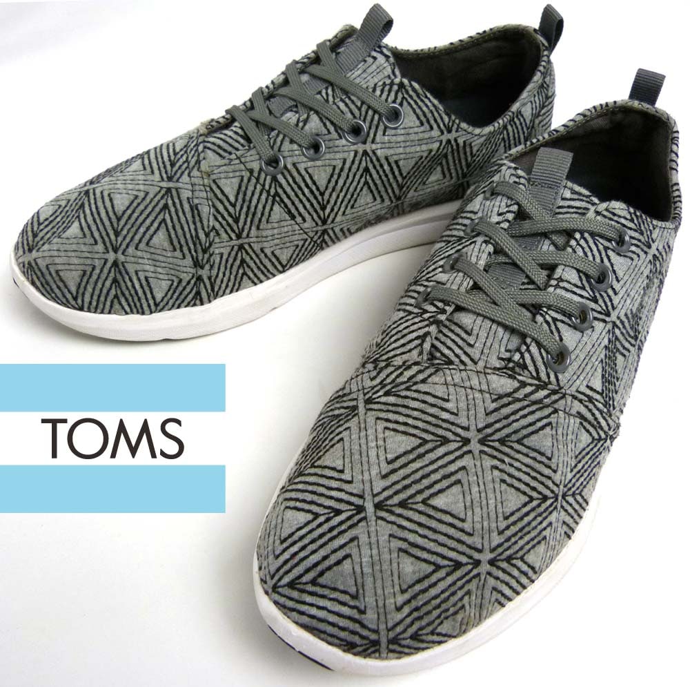 Toms トムズ 幾何学柄 刺繍入りスニーカー Us8 26cm相当 メンズ 中古 スニーカー ブランド中古革靴 ビンテージ雑貨の通販ならawesome アウソム