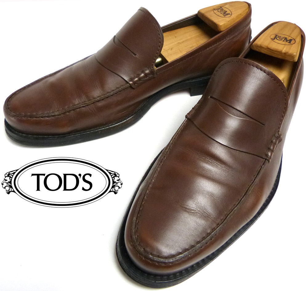 イタリア製 TOD'S / トッズ コイン(ペニー) ローファー　 9(28cm相当)(メンズ)【中古】-アンティーク雑貨・中古革靴の通販サイトのAwesome