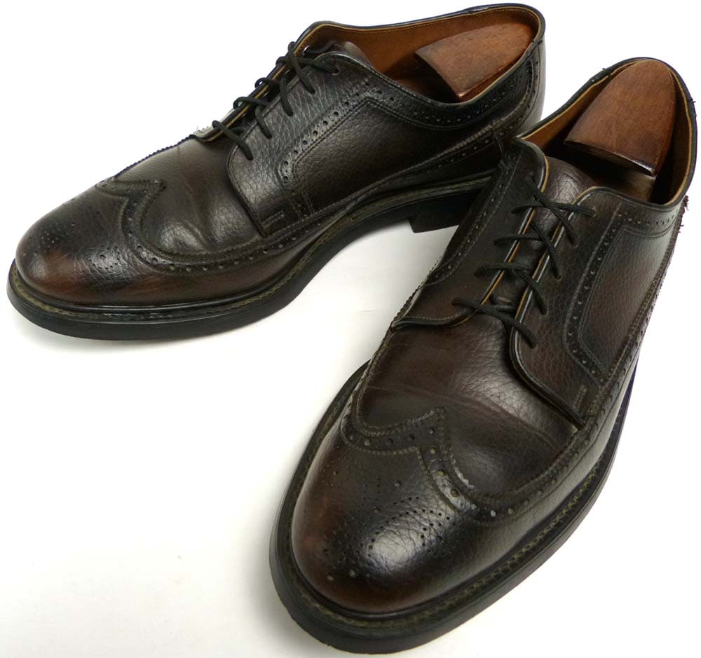 70s★USA/SEARS■フルブローグ/ウイングチップ/革靴/ビンテージ/28 70s☆USA/SEARS□フルブローグ/ウイングチップ/革靴/ビンテージ/28