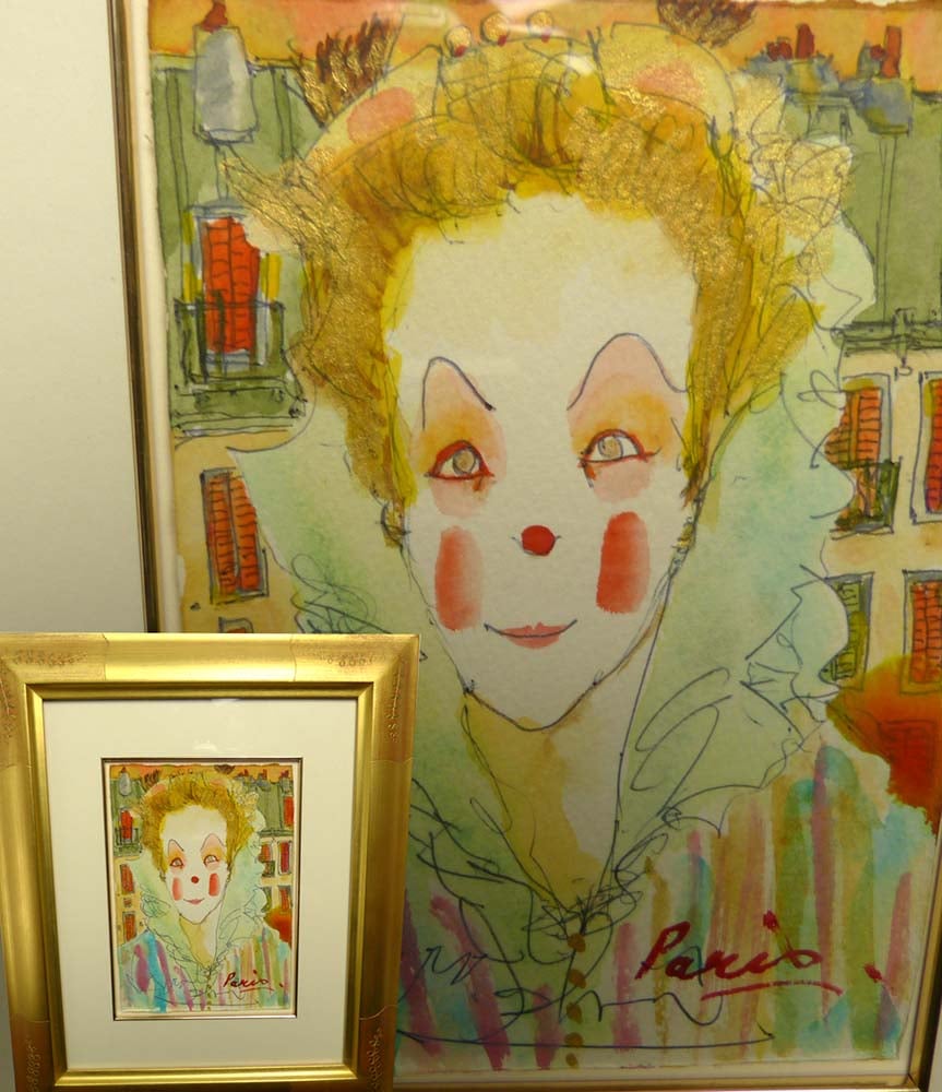 絵画 真作 中本昭平 「札幌時計台」色紙に水彩