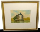 シャトー コロンダレス 作者不明 / 水彩画 / 風景画【中古】|置物・トイ|インテリア