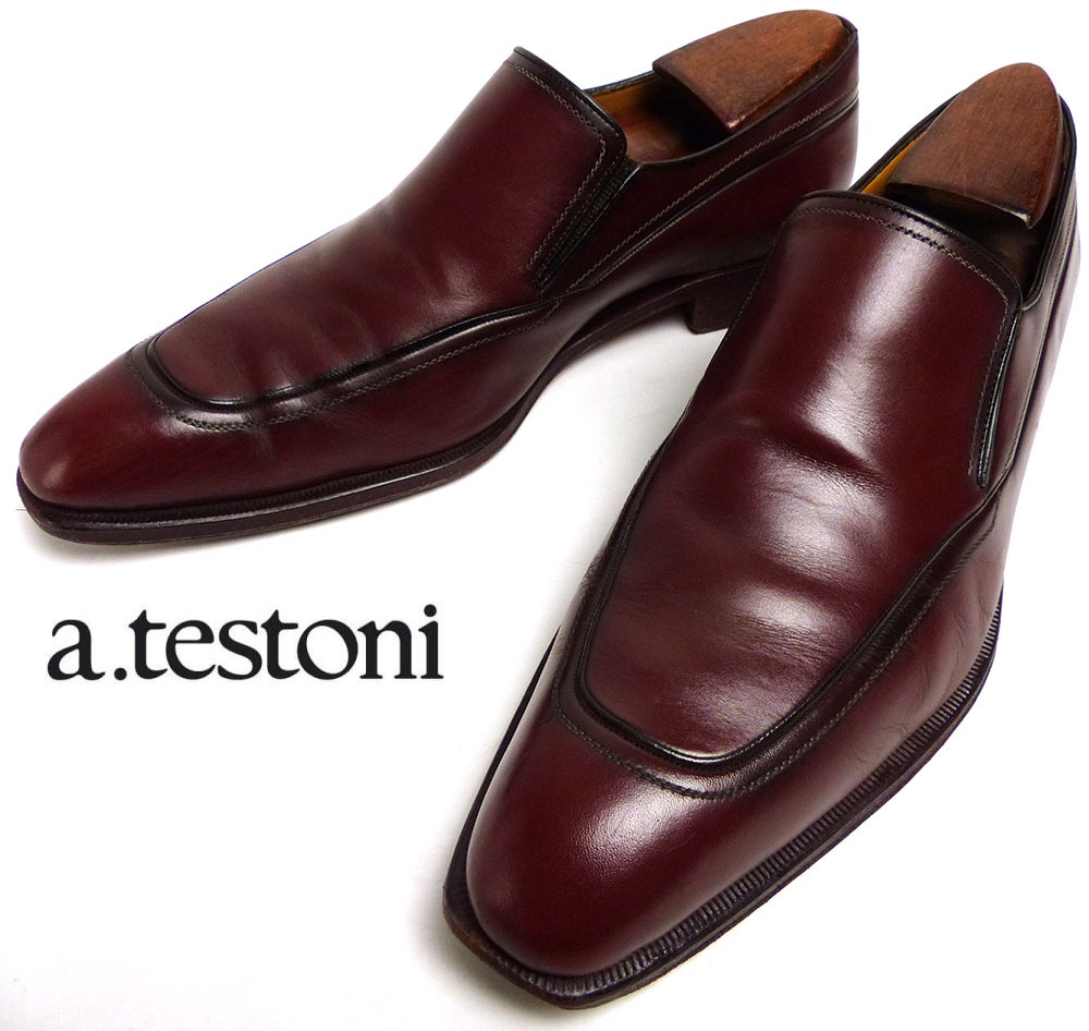 イタリア製 ア・テストーニ / a.testoni Uチップ ローファー UK 7 1/2G 