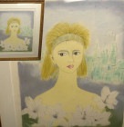 大島陽子 「少女」リトグラフ / 版画(エディション・直筆サインあり)　【中古】