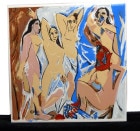 【希少】スペイン製 Picasso / パブロ・ピカソ「アヴィニョンの娘たち」 陶板画プリント / タイルプリント / 陶器 DDC 1988【中古】【送料無料】