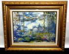 クロード・モネ  「睡蓮」6号 立体複製名画  /豪華額装(ジクレー＋油彩画風直筆仕上げ)【中古】