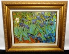 ゴッホ「アイリス」6号 立体複製名画  /豪華額装(ジクレー＋油彩画風直筆仕上げ)【中古】
