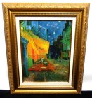ゴッホ「夜のカフェテラス」6号 立体複製名画  /豪華額装(ジクレー＋油彩画風直筆仕上げ)【中古】【送料無料】