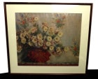 ART GRAPHICS AOYAMA製　モネの花　ポスター　額装【中古】