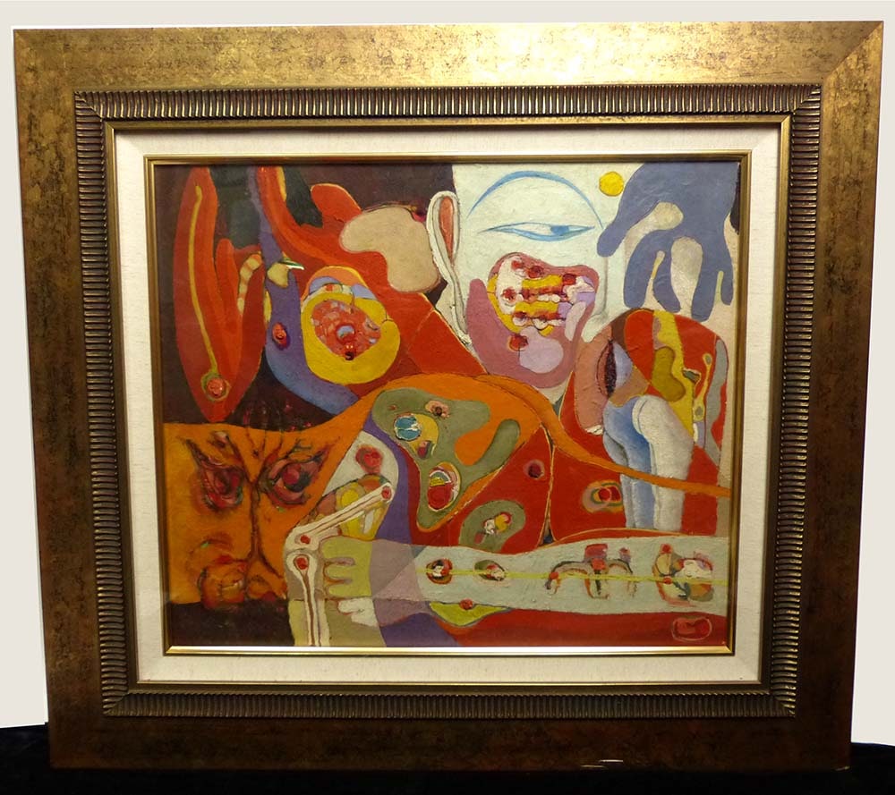 サインあり作者不明抽象画 サインあり作者不明抽象画