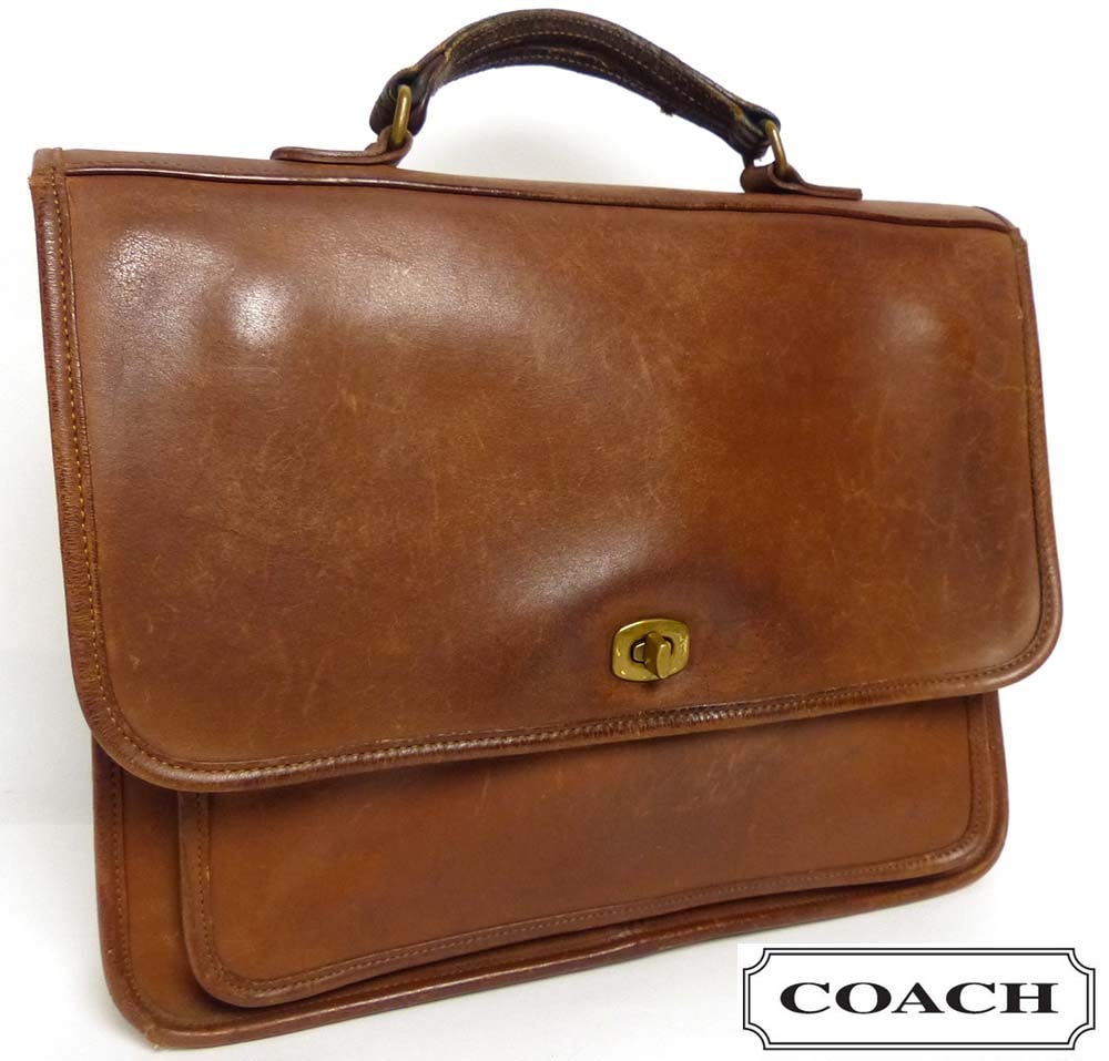 vintage coach old オールドcoach ブリーフケース 茶 vintage coach old オールドcoach ブリーフケース 茶