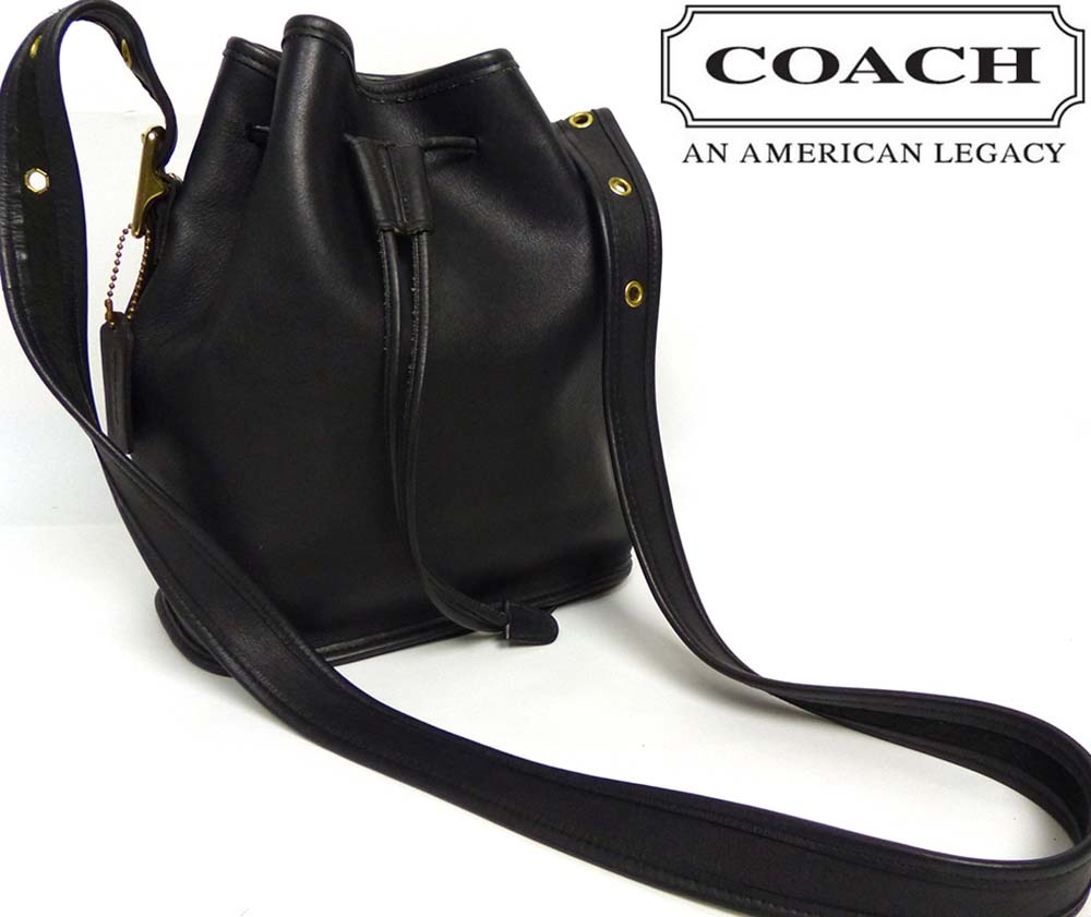 Old Coach バケツバック コーチ USA製 OLD COACH(オールドコーチ）スウェードバケツバッグ ブラック