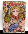 作者不明 /油彩画 / 油絵 / 人物画 / キャンバス画 F4/4号【中古】