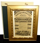 ヴィンテージ GHIRARDELLI / ギラデリメニュー / 版画 / リトグラフ 金色額装・箱付き【中古】