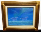 K.SAITO作  油彩画 / 馬 / 風景画　F4/4号サイズ【中古】