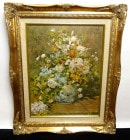 ルノワール「春の花」立体複製画 豪華額縁 額装 6号/F6【中古】【送料無料】
