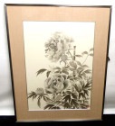 影山美代子 作「牡丹」水墨画【中古】
