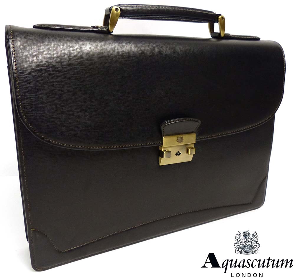 Aquascutum / アクアスキュータム レザー ブリーフバッグ