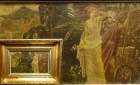 古代ローマ帝国時代 皇帝親衛隊と貴族夫人 /油彩画 / 額装【中古】