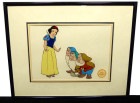 【希少】Walt Disney /ウォルト・ディズニー 「白雪姫と小人達」セリグラフ セル画 証明シール 額装【中古】【送料無料】