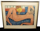 Henri Matisse / アンリ・マティス「大きな横たわる裸婦(バラ色の裸婦)」ポスター　額装【中古】