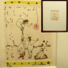 MINORU作 「ピエロ」 版画 / リトグラフ(エディション・サインあり)【中古】