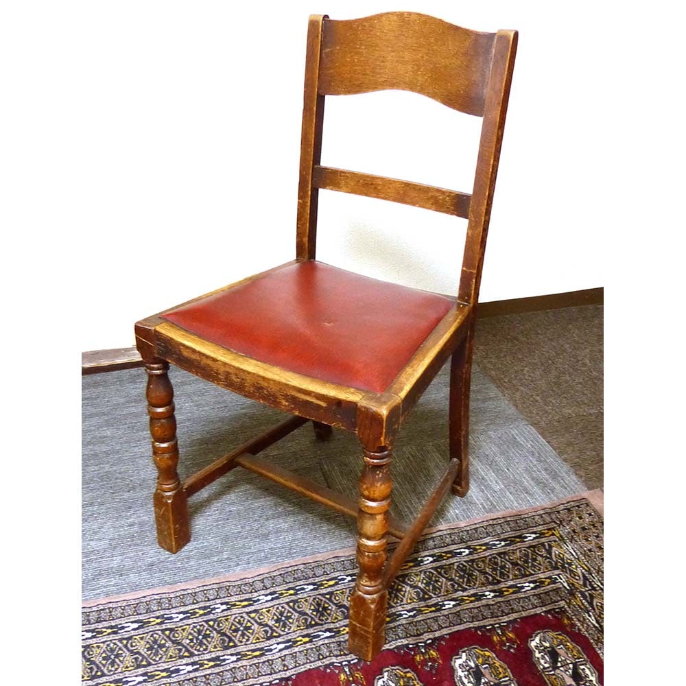 アンティーク　ハイバック　ダイニングチェア　ろくろ脚　オーク材　レトロ アンティーク ハイバック ダイニングチェア ろくろ脚 オーク材 レトロ