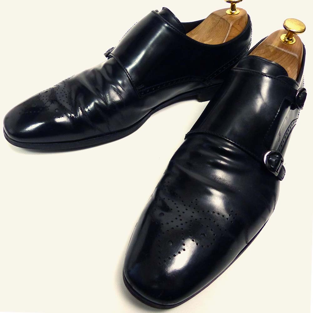 TOD'S トッズ モンクストラップ TOD'S トッズ ブラック ダブルモンク ストラップ シューズ メンズ
