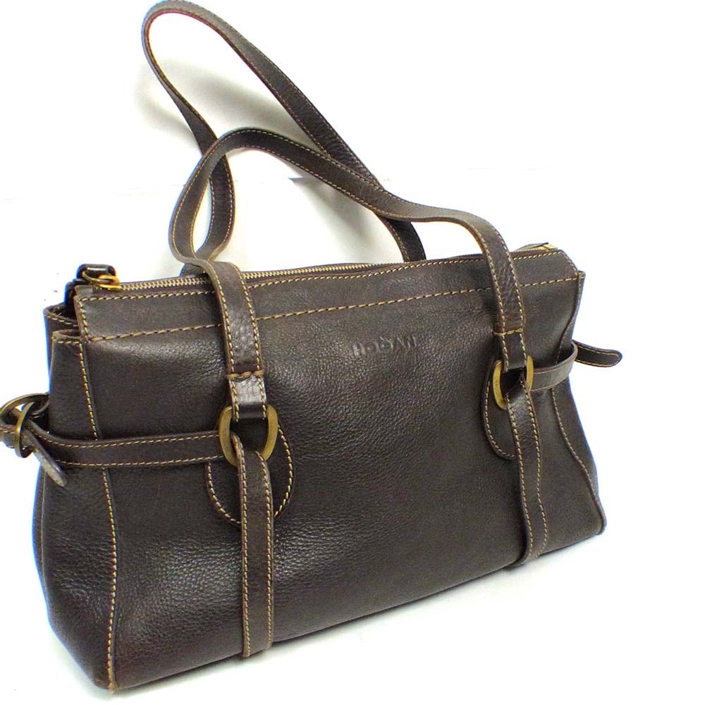 Hogan / ホーガン シレザー ハンドバッグ(ミニポーチ付き)【中古 