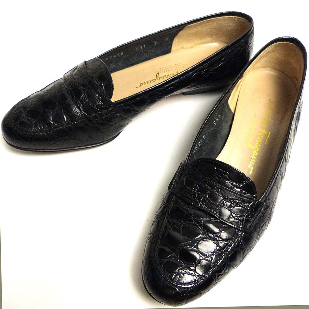 ⭐️未使用⭐️　サルヴァトーレフェラガモ　クロコ型押し　コインローファー イタリア製 サルヴァトーレ フェラガモ / Salvatore Ferragamo